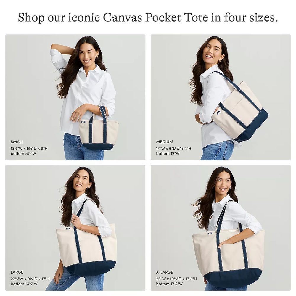 Lands' End Canvas Tote in Cream with Olive Trim - Picture 4 of 9
